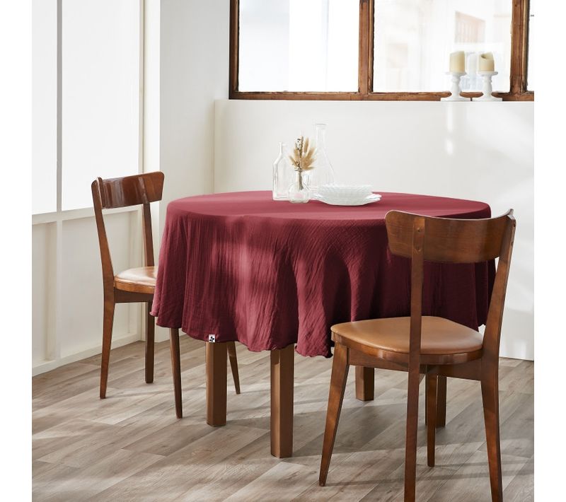 Nappe Ronde 180 Cm – Double Gaze De Coton – Gaïa Bordeaux