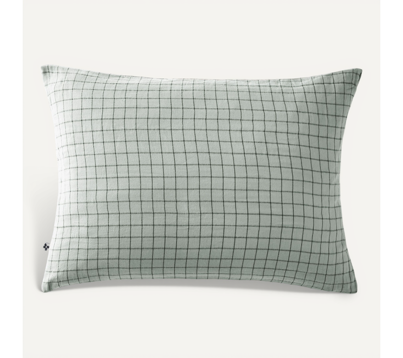 Taie D’oreiller 50 X 70 Cm – Gaze De Coton Tissée – Gaïa Mix – Eucalyptus
