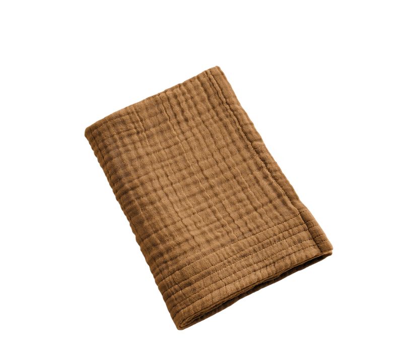 Serviette Invité 30 X 50 Cm - Quadruple Gaze De Coton 220 G/m² - Gaia Camel