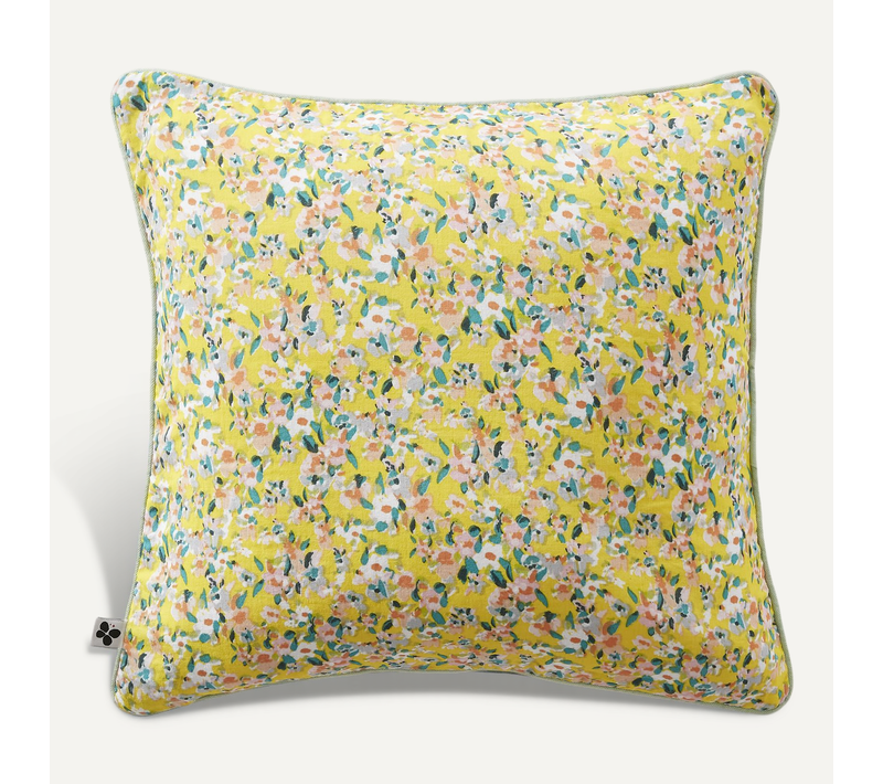 Coussin Déhoussable Avec Passepoil 45 X 45 Cm – Gaze De Coton Imprimée Manon