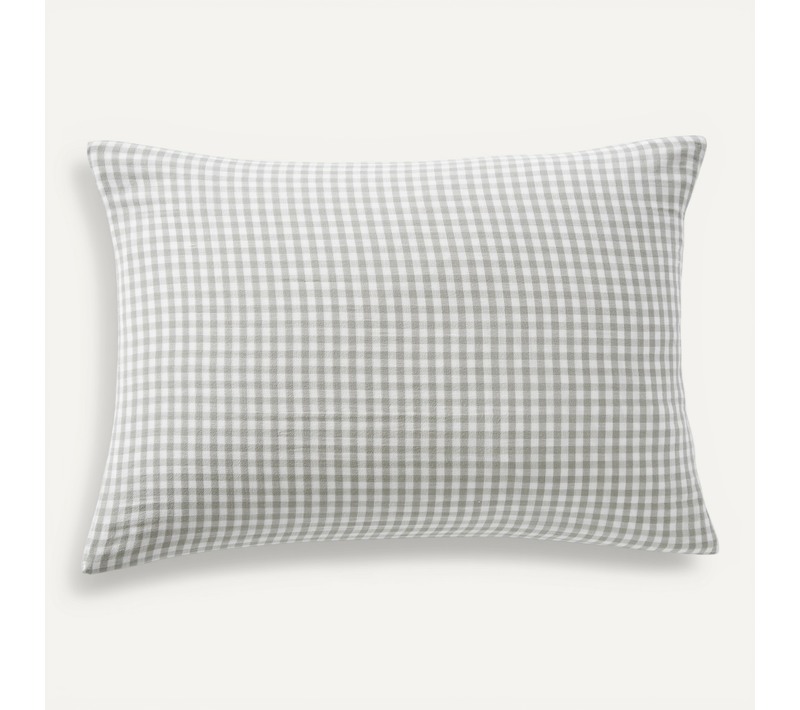 Taie D’oreiller 50 X 70 Cm – Gaze De Coton Tissée Teinte Vickie Eucalyptus