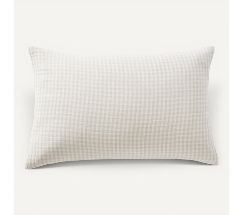 Taie D’oreiller 50 X 70 Cm – Gaze De Coton Tissée Teinte Vickie Pampa