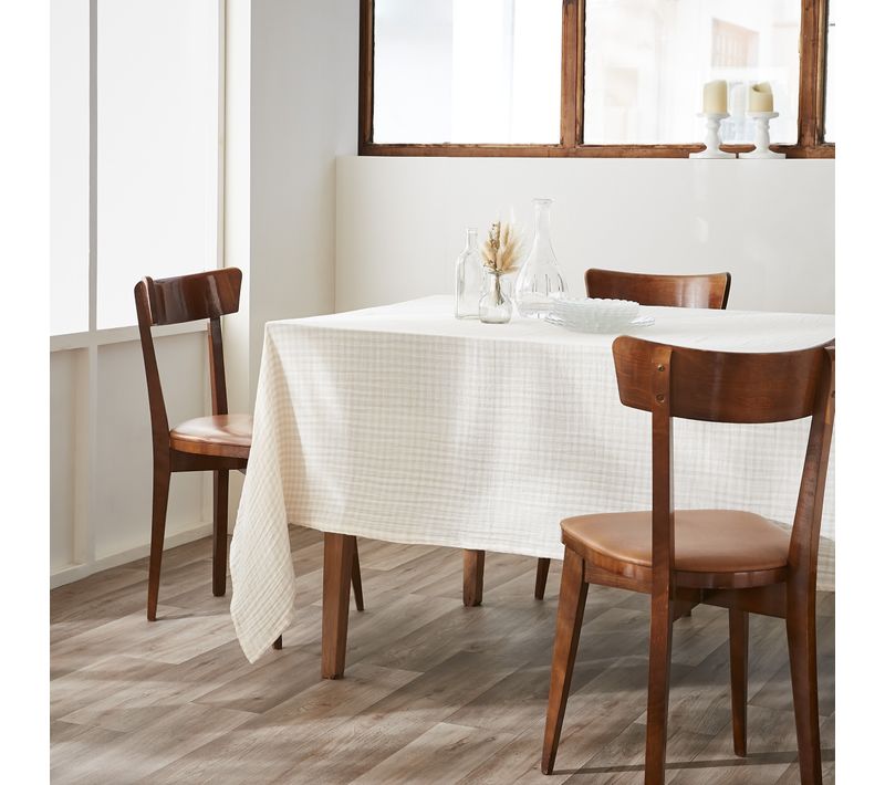 Nappe Rectangulaire 150 X 250 Cm – Double Gaze De Coton Tissée Teinte – Vickie Pampa