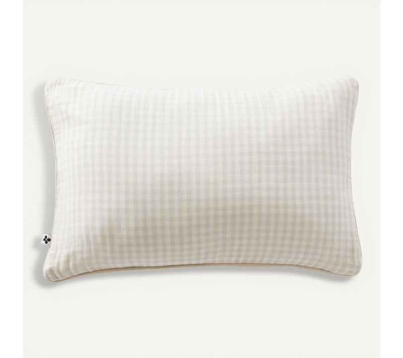 Coussin Déhoussable 40 X 60 Cm - Double Gaze De Coton Tissée Teinte - Vickie - Pampa