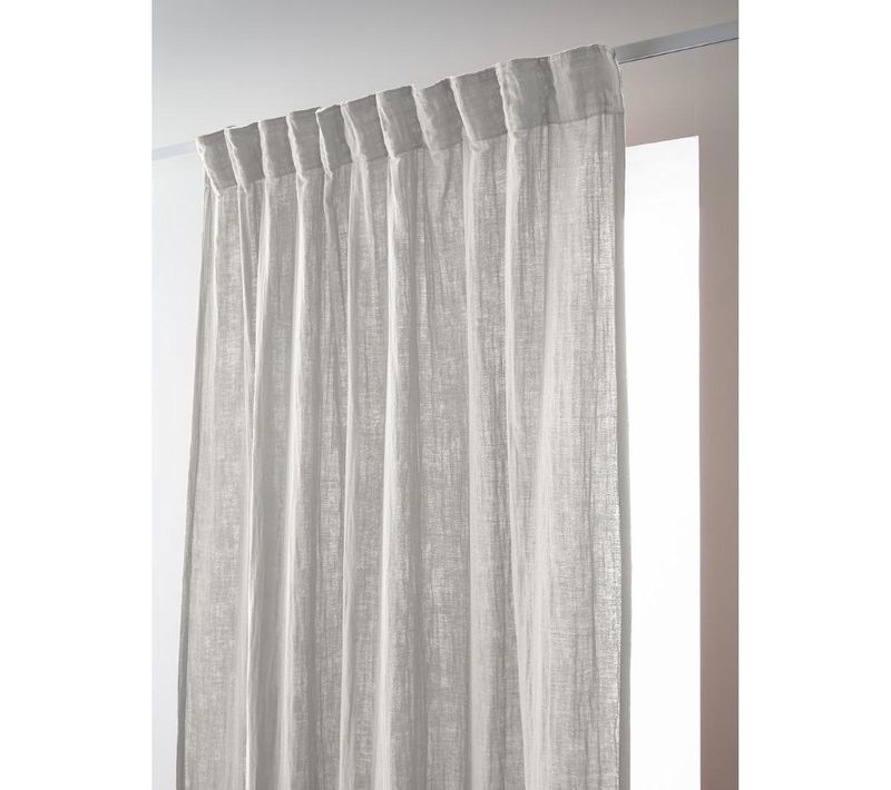 Rideau Galon Fronceur 140 X 240 Cm – Double Gaze De Coton Gaïa Perle