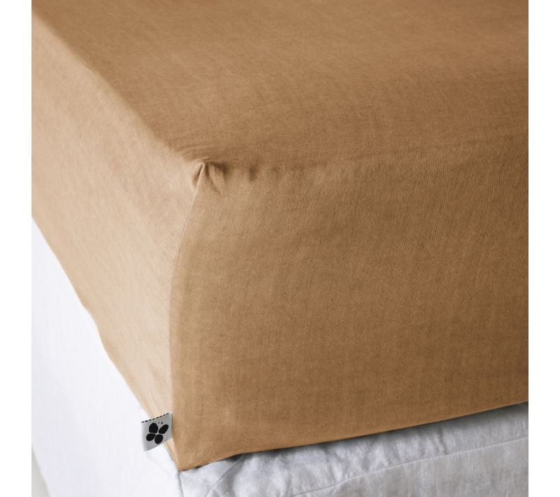 Drap-housse 180 X 200 Cm – Lyocell Uni Camel – Lysandre – Bonnet 30 Cm