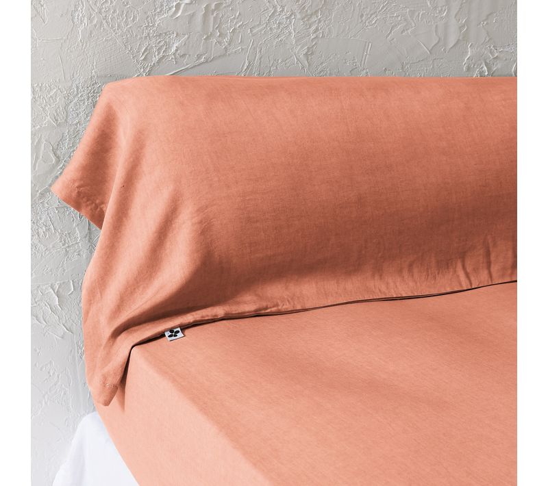 Taie De Traversin 43 X 185 Cm - Lyocell Uni Lysandre Terracotta - 147 G/m²