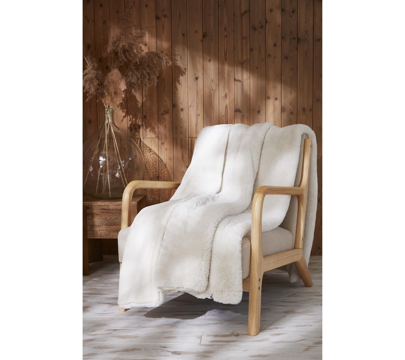 Plaid Ultra Doux Imitation Fourrure – Sven Blanc – 140 X 200 Cm