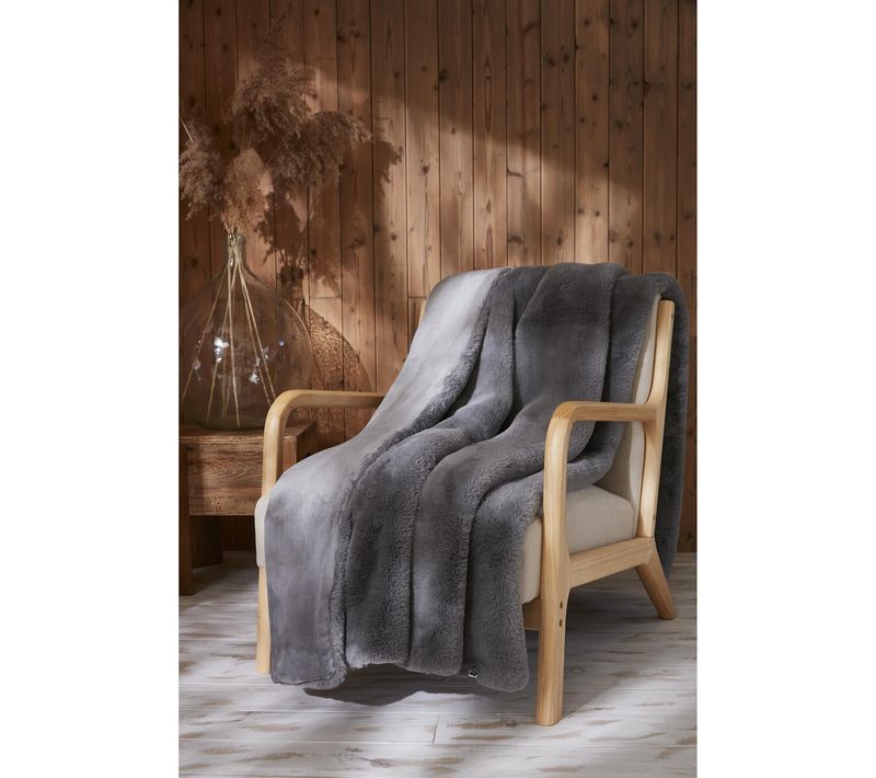 Plaid Ultra Doux Imitation Fourrure - Sven Gris 140 X 200 Cm