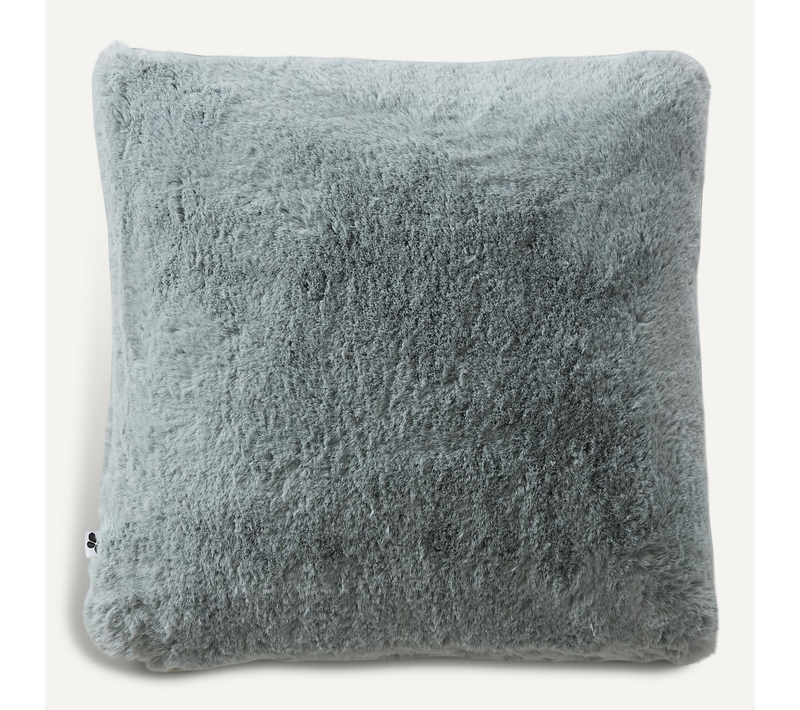 Coussin Déhoussable 45 X 45 Cm En Fausse Fourrure – Bleu Artic
