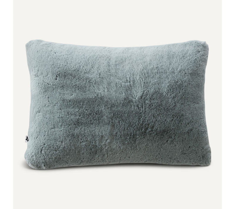 Coussin Déhoussable 40 X 60 Cm – Polyester Imitation Fourrure Sven Bleu Arctique