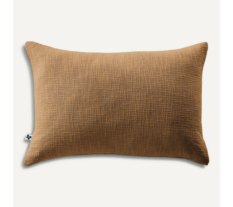 Coussin Déhoussable 40 X 60 Cm – 100 % Coton Texturé – Sixtine Camel