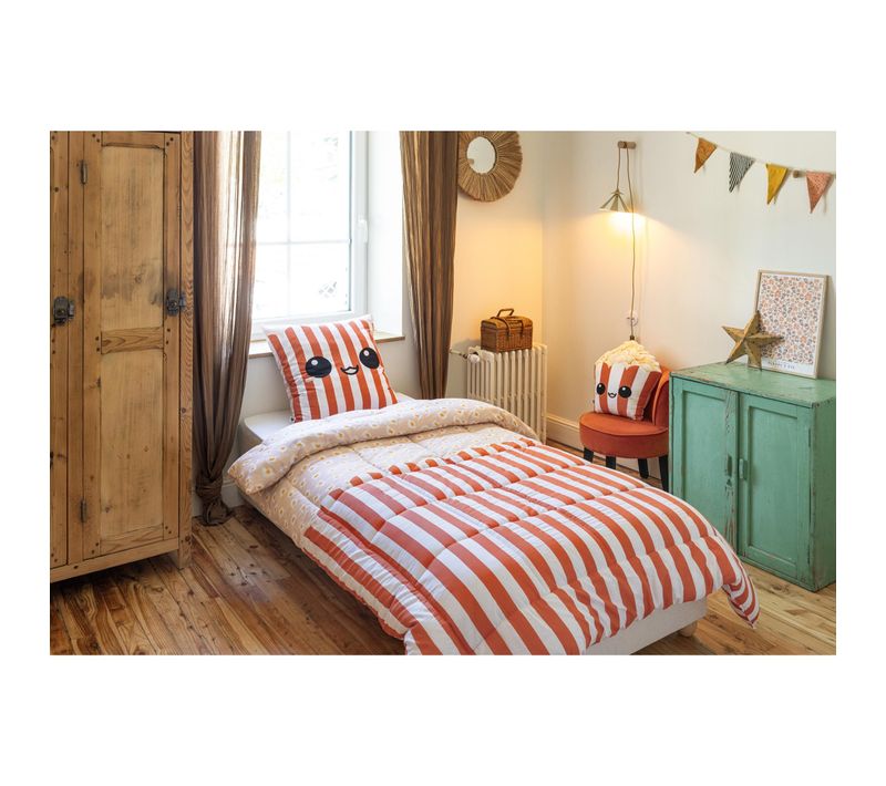Housse De Couette 240 X 220 Cm + 2 Taies D’oreiller – Coton 57 Fils – Fresh Popcorn