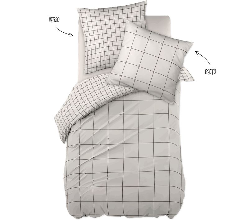 Housse De Couette 140 X 200 Cm + 1 Taie D’oreiller 63 X 63 Cm – Coton 57 Fils – Carrie Pampa