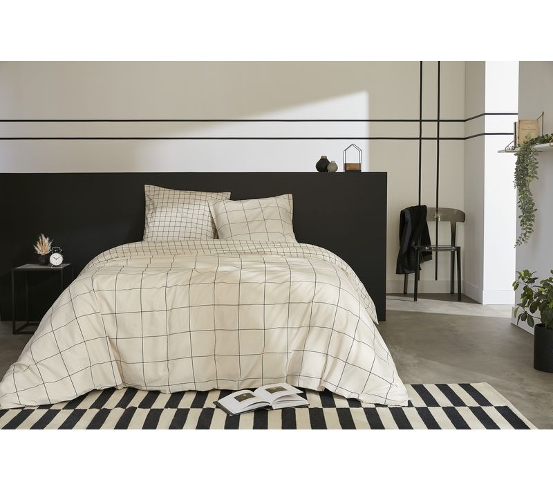 Housse De Couette 200 X 200 Cm + 2 Taies D’oreiller 63 X 63 Cm – Coton 57 Fils – Carrie Pampa