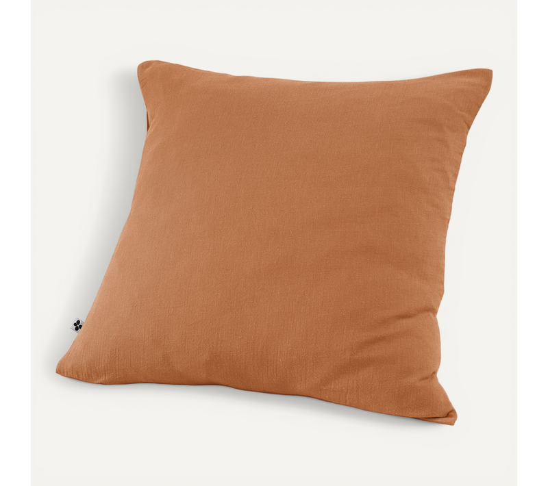 Taie D’oreiller 60 X 60 Cm – Double Gaze De Coton – Gaïa Abricot