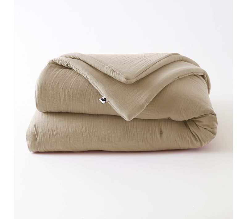 édredon 150 X 150 Cm – Double Gaze De Coton – Gaïa Ficelle