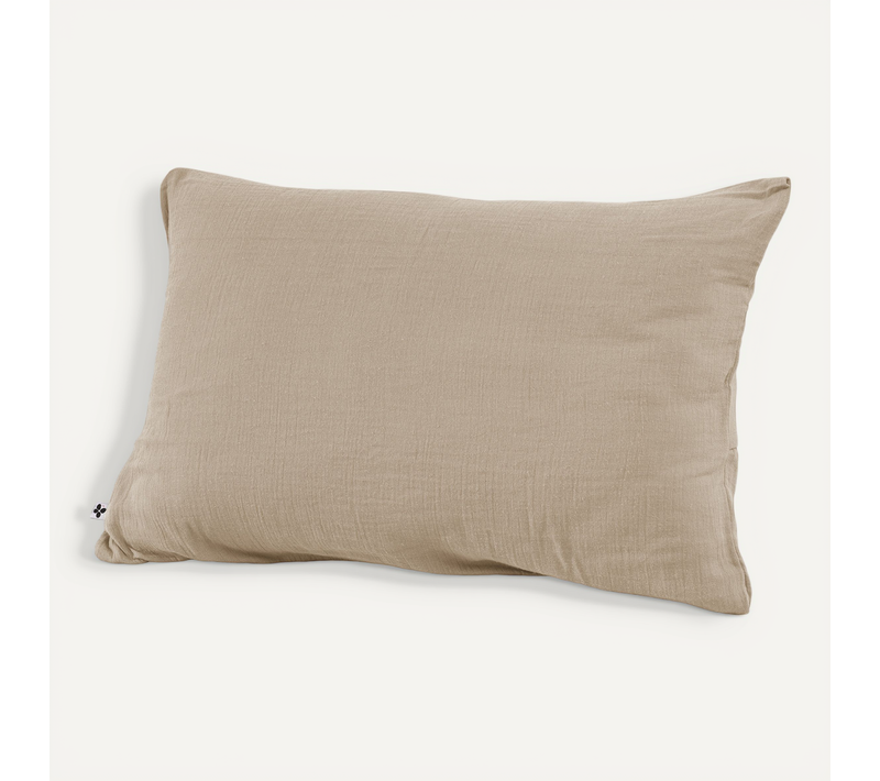 Taie D’oreiller 50 X 70 Cm – Double Gaze De Coton – Gaïa Ficelle