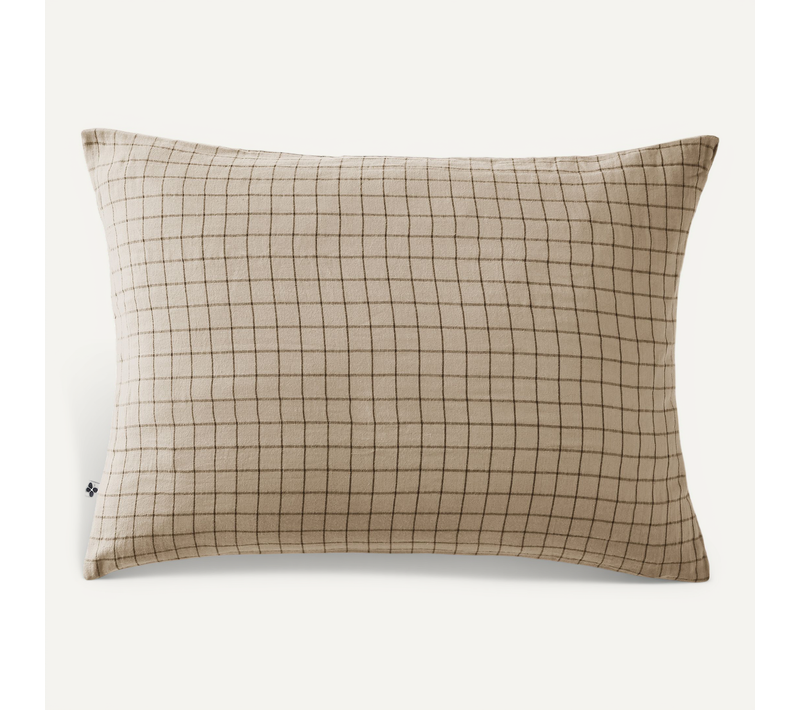 Taie D’oreiller 50 X 70 Cm – Gaze De Coton Tissée – Gaïa Mix – Ficelle