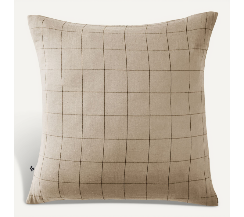 Taie D’oreiller 60 X 60 Cm – Gaze De Coton Tissée – Gaïa Match Ficelle