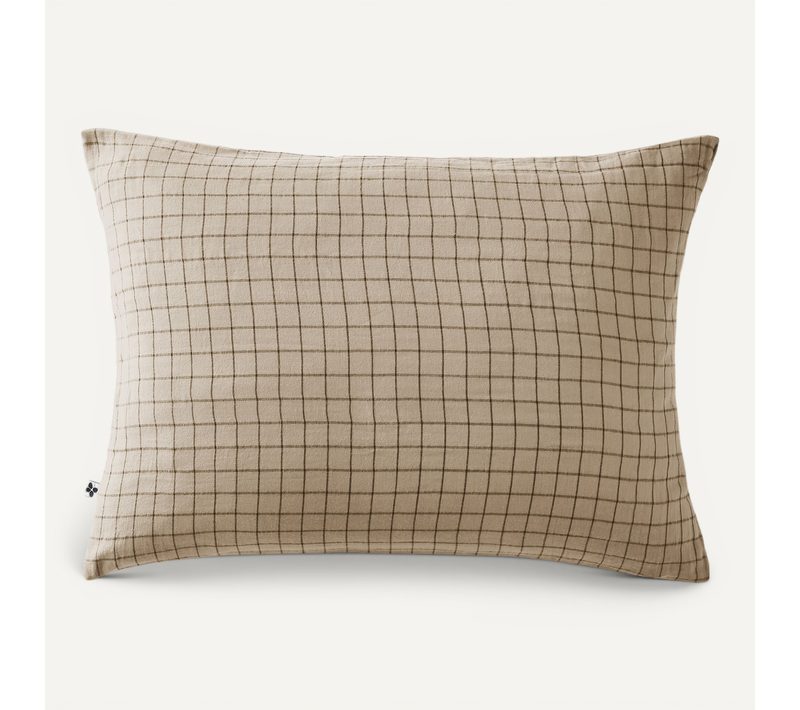 Taie D’oreiller 50 X 70 Cm – Gaze De Coton Tissée – Gaïa Match Ficelle
