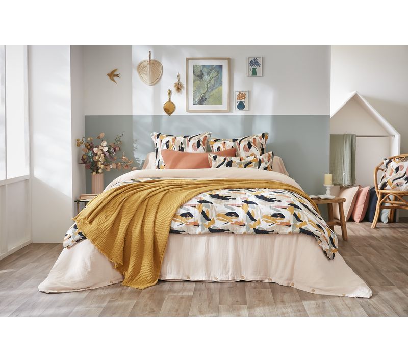Bout De Lit 90 X 200 Cm – Double Gaze De Coton Imprimée – Julia