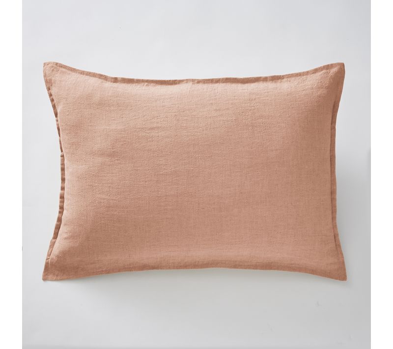 Taie D’oreiller 50 X 70 Cm – Lin Lavé Français Luxe Soline - Vieux Rose