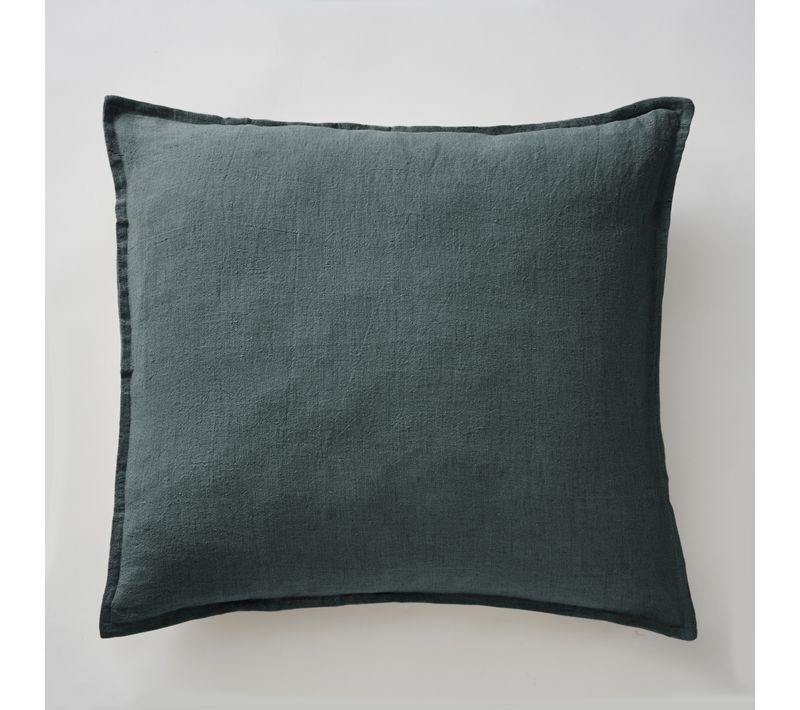 Taie D’oreiller 80 X 80 Cm – Lin Lavé Français Soline - Ardoise