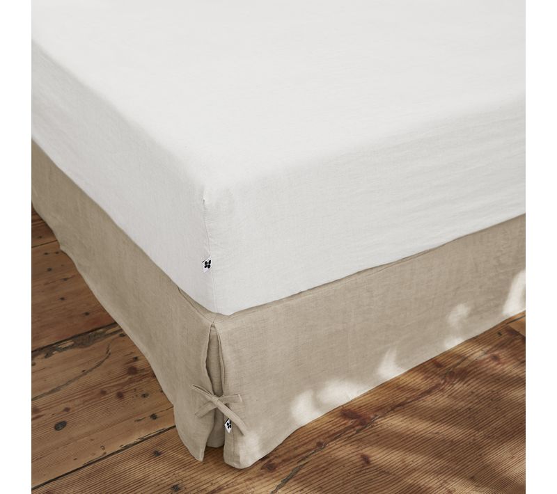 Drap Housse 90 X 190 Cm – Lin Lavé Français Luxe Soline – Blanc