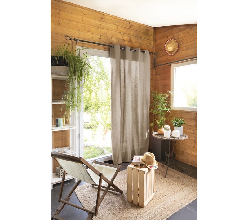 Rideau 100 % Coton Prélavé 140 X 260 Cm – Kala Ficelle