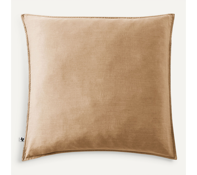 Taie D’oreiller 80 X 80 Cm Lysandre – Lyocell Uni 120 Fils/cm²- Camel