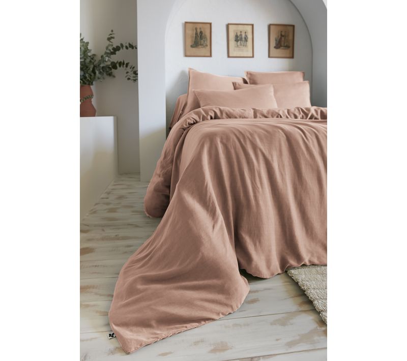Housse De Couette 140 X 200 Cm – Lyocell Uni – Lysandre – Blush