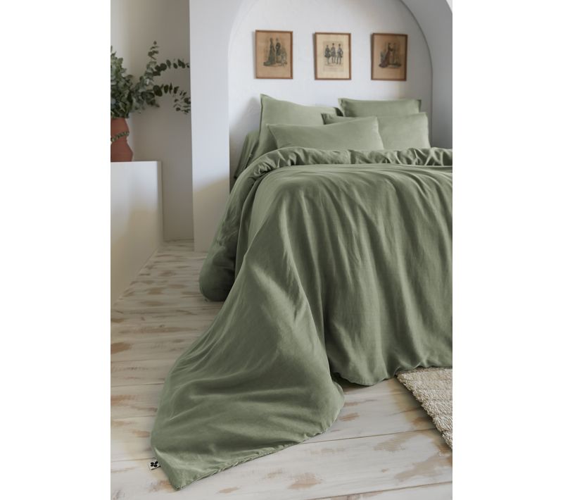 Housse De Couette 140 X 200 Cm – Lyocell Uni – Lysandre – Thym
