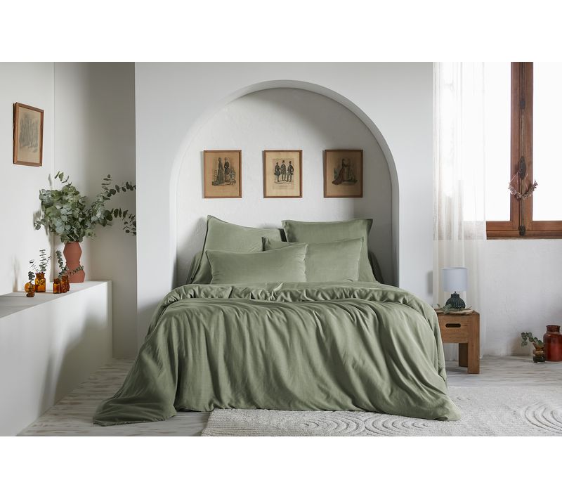 Housse De Couette 200 X 200 Cm – Lyocell Uni Lysandre – Thym
