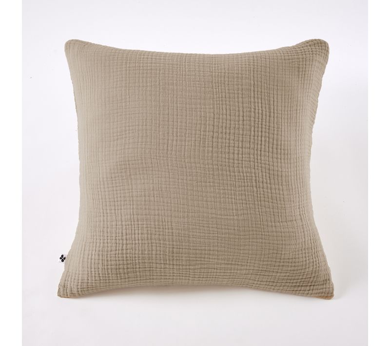 Taie D'oreiller 60 X 60 Cm Quadruple Gaze De Coton 220 G/m² Bella Ficelle