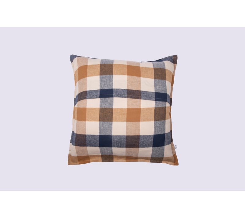 Taie D’oreiller 63 X 63 Cm Flanelle De Coton Basile – Carreaux