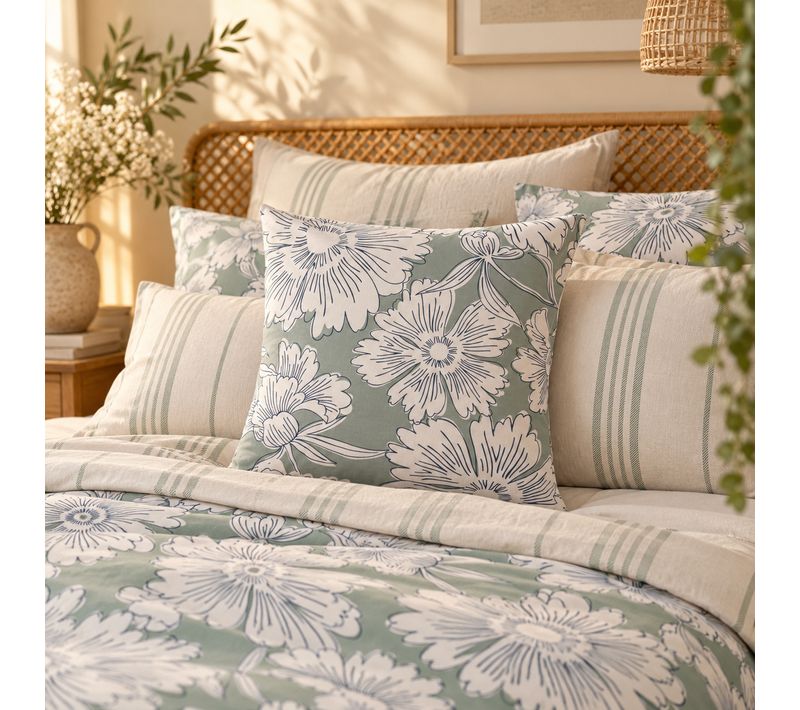 Taie D’oreiller 63 X 63 Cm 100% Coton 57 Fils Imprimé Tamara
