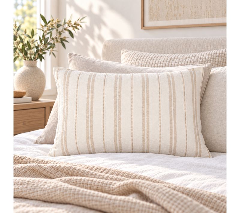 Taie D’oreiller 50 X 70 Cm 100% Coton Texturé Tom