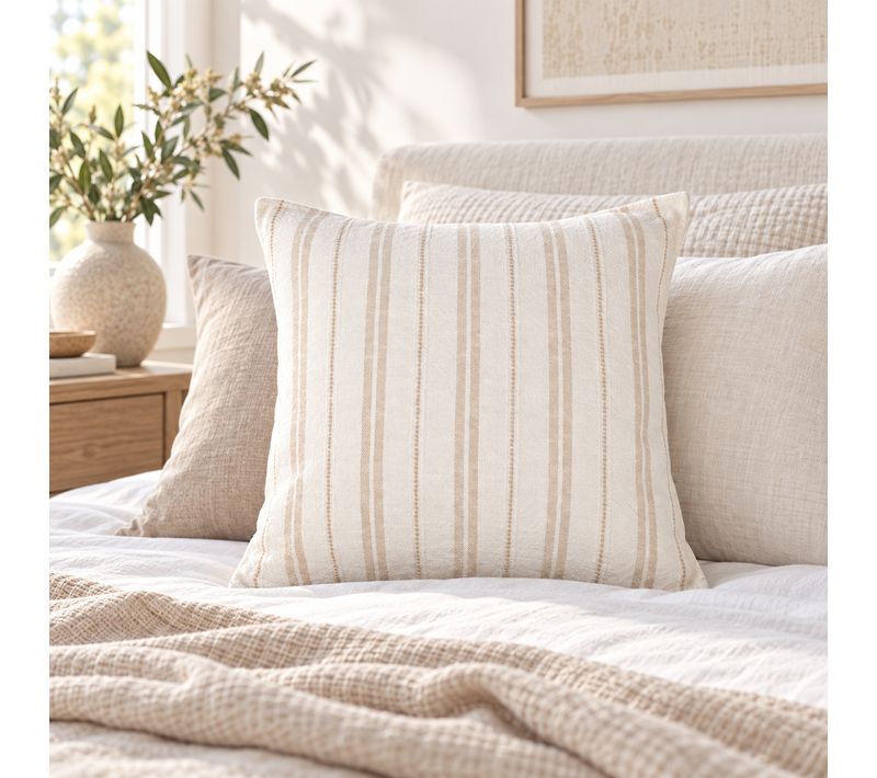Taie D’oreiller 60 X 60 Cm 100% Coton Texturé Tom