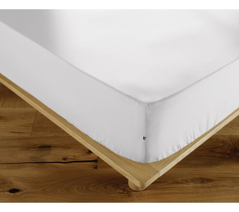 Drap-housse 140 X 190 Cm Percale De Coton 120 Fils Unie Perrine – Blanc