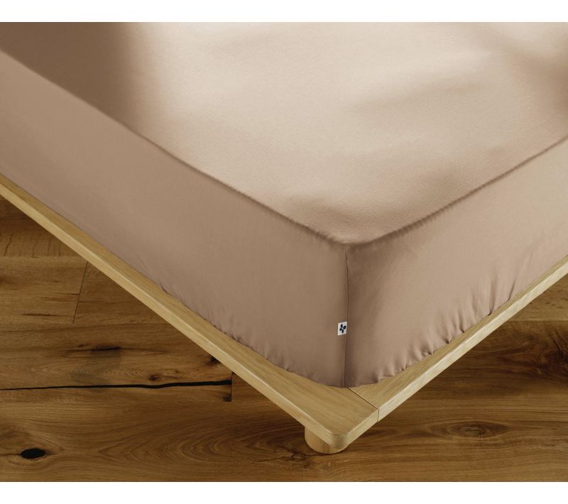 Drap-housse 140 X 190 Cm Percale De Coton 120 Fils Unie Perrine – Ficelle