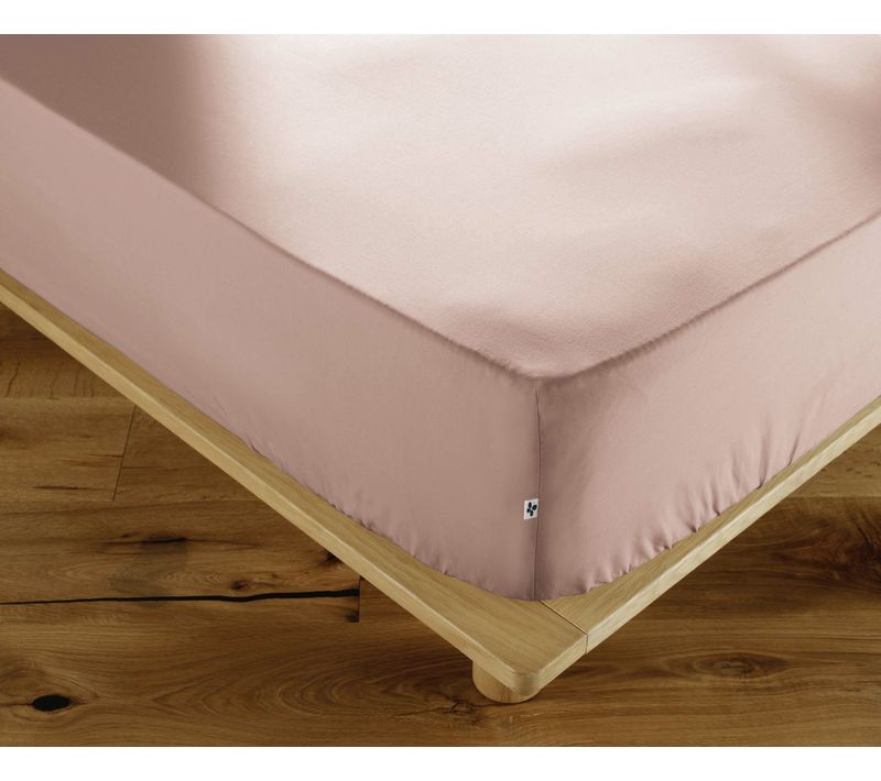Drap-housse 180 X 200 Cm Percale De Coton 120 Fils Unie Perrine – Blush