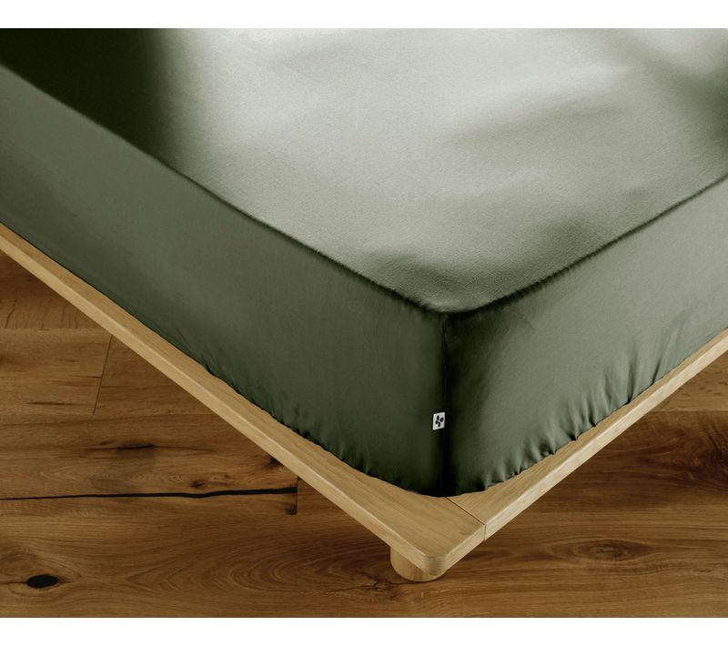 Drap-housse 180 X 200 Cm Percale De Coton 120 Fils Unie Perrine – Romarin