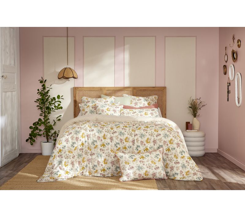 Housse De Couette Réversible 200 X 200 Cm Double Gaze De Coton 125 G/m² Ava Pampa