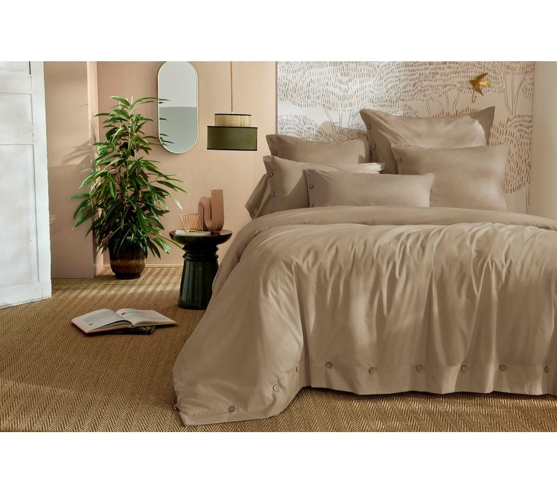 Housse De Couette 240 X 220 Cm Percale De Coton 120 Fils Unie Perrine – Ficelle