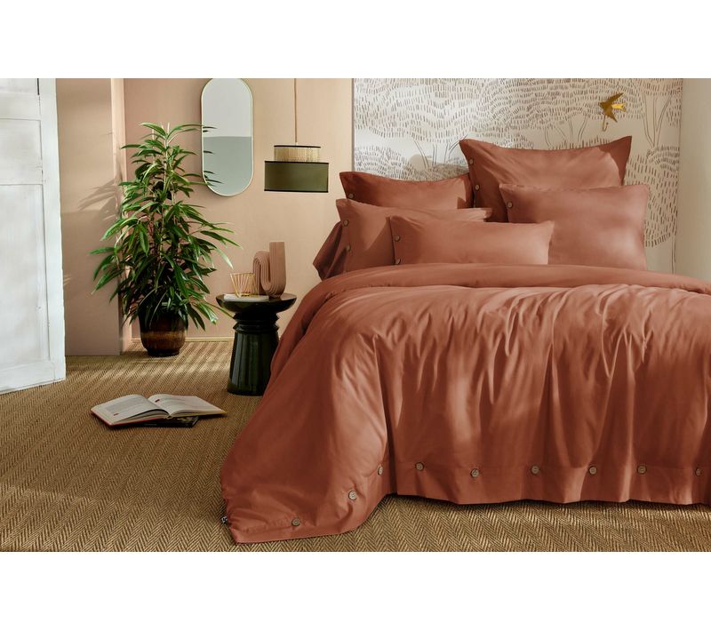 Housse De Couette 240 X 220 Cm Percale De Coton 120 Fils Unie Perrine – Tomette