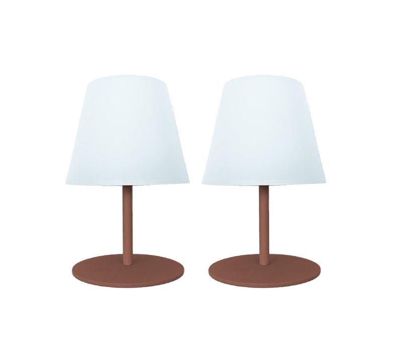 Set De 2 Lampes De Table Twins Terracotta Plastique H16cm