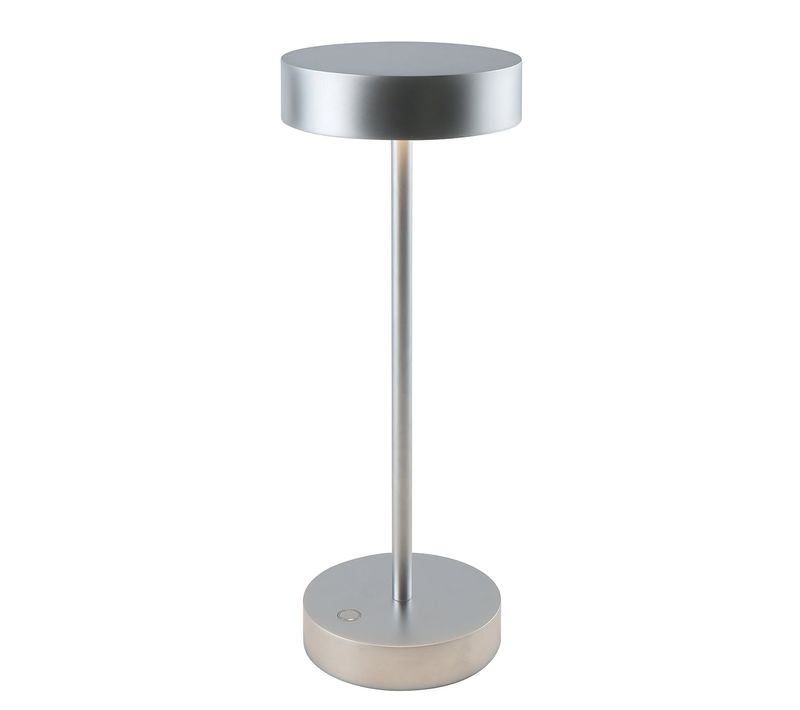 Lampe De Table Sans Fil Aluminium Sandy Chrome H33 Cm