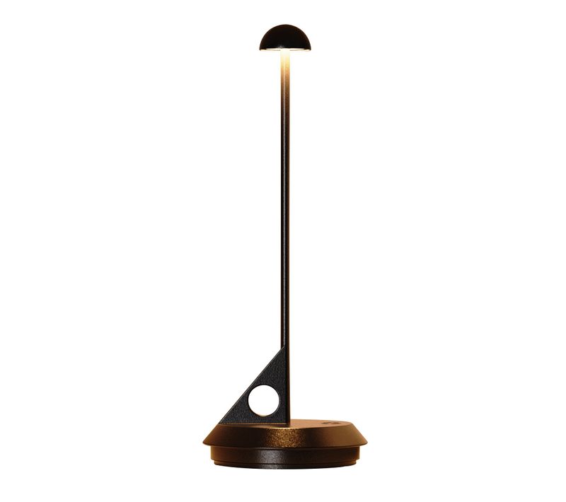 Lampe De Table Sans Fil Aluminium Lume Noir H29cm