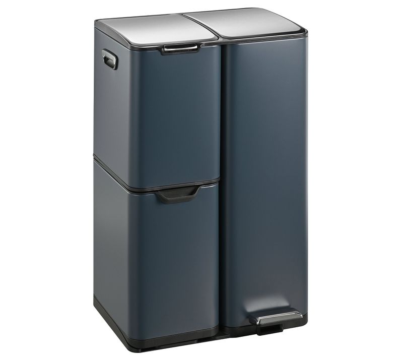 Poubelle Pédale Tri Sélectif Haja Gris 60l